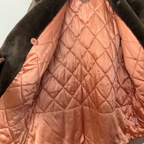 Jones New York Vintage Brown Faux Fur Trimmed Penny Lane Style Coat S - Picture 6 of 7